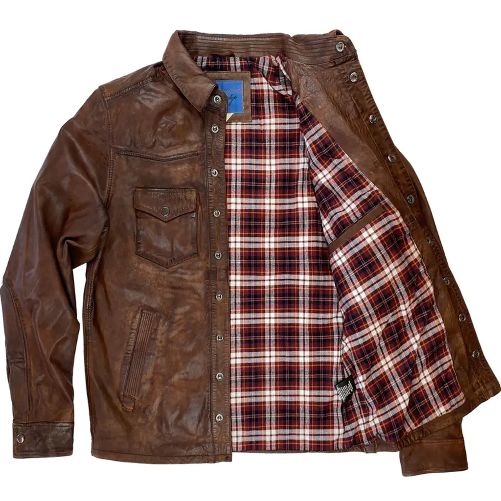 Gilded Age FOR HIM Marlboro Lined Leather Jacket Sunset Brown