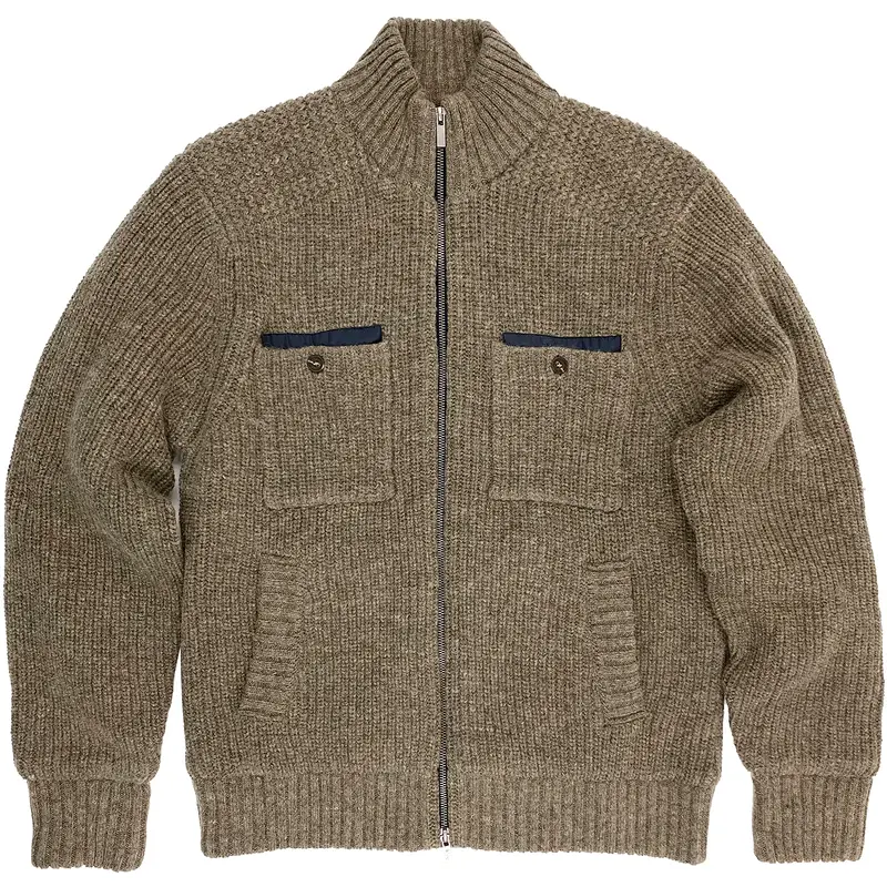 Gilded Age FOR HIM Charles Lined Sweater Jacket Warm Gray Heather