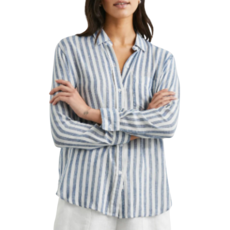 Rails Charli Linen Blend Button Down Echo Stripe