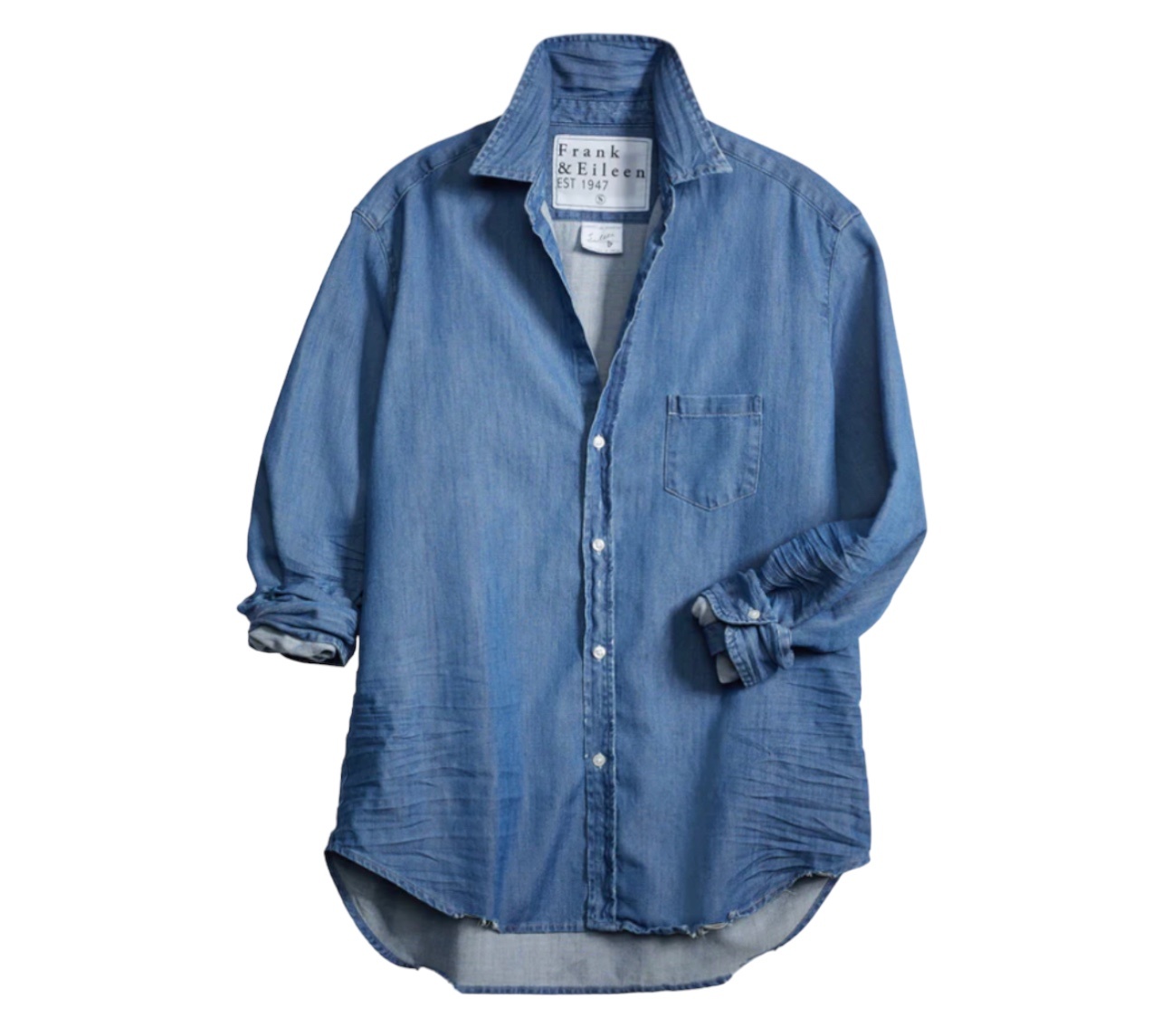 EILEEN Relaxed Button-Up Shirt Vintage Stonewashed Indigo