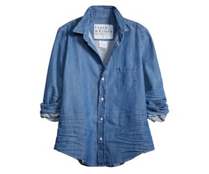 ★Frank&amp;Eileen★BARRY ダメージ加工カラーデニムシャツ ブルー Barry, Tailored Button-Up Shirt, Indigo Denim | Frank & Eileen
