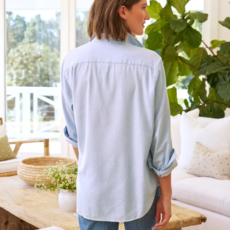 Frank & Eileen EILEEN Relaxed Button Up Shirt MELANGE BLUE