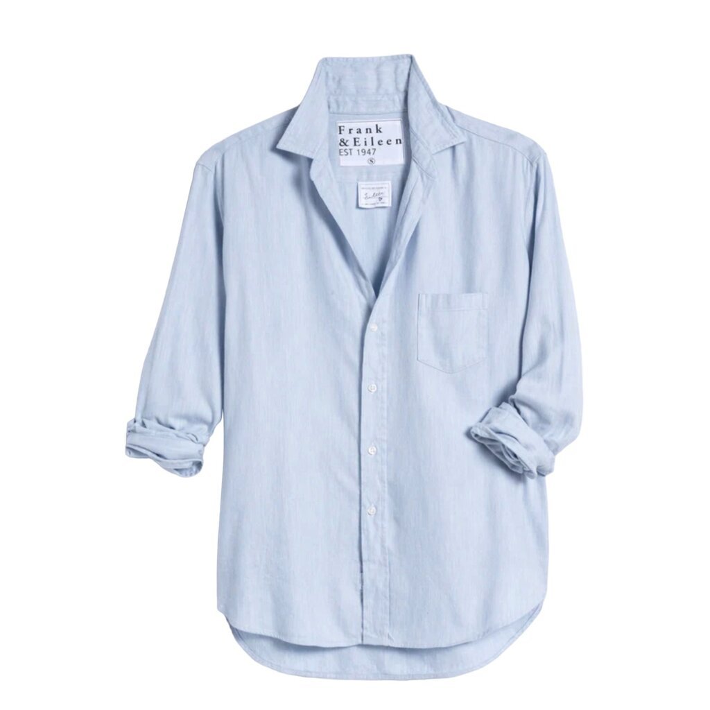 Frank & Eileen EILEEN Relaxed Button Up Shirt MELANGE BLUE