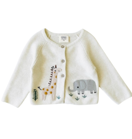 Viverano Animal Safari Embroidered Baby Cardigan Sweater