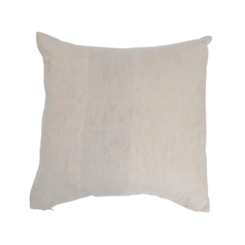 28" Woven Jacquard Pillow Cream