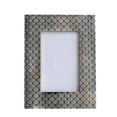 Resin & Glass Photo Frame w Pattern Charcoal Color