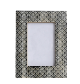 Resin & Glass Photo Frame w Pattern Charcoal Color