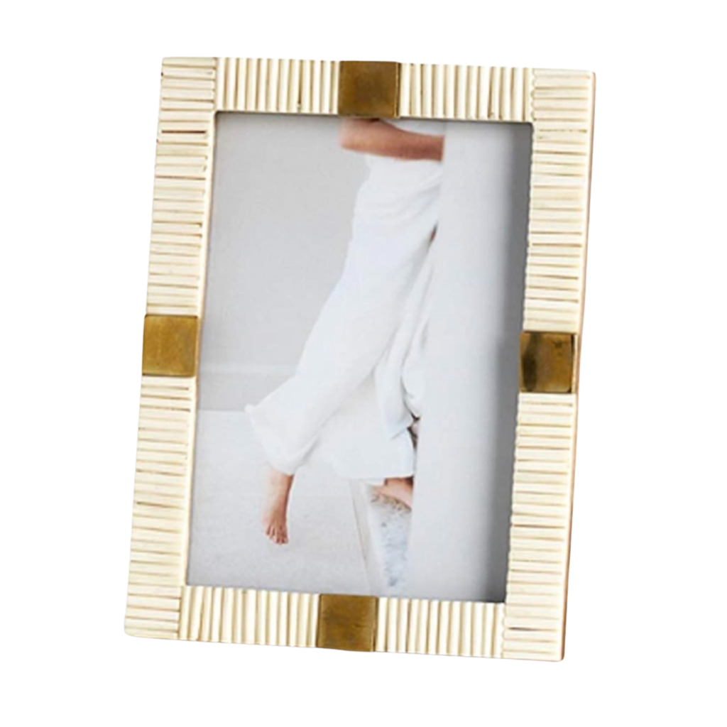 Maha Bone w/ Brass Trim Photo Frame-5x7