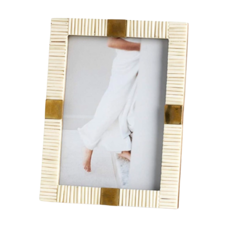 Maha Bone w/ Brass Trim Photo Frame-5x7