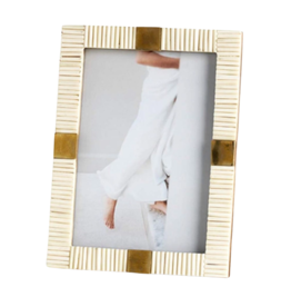 Maha Bone w/ Brass Trim Photo Frame-5x7
