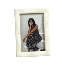 Palomar Etched White Bone Photo Frame, 4" x 6