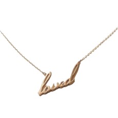 Thatch Loved Script Necklace 14k Gold Plated