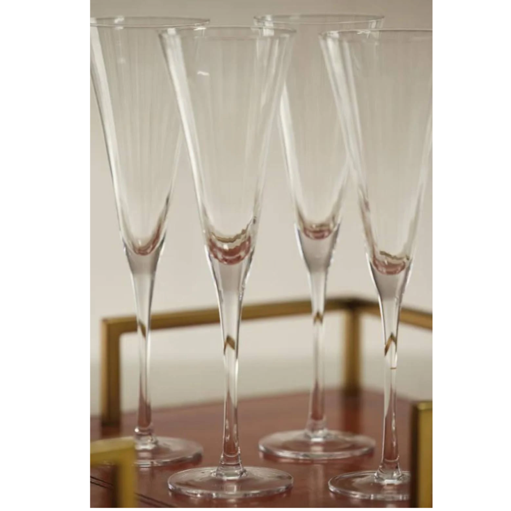 Stella Optic Champagne Flute Clear S/4
