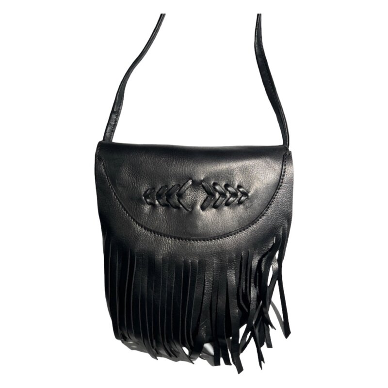 Cut N Paste MEADOW FRINGE CROSSBODY BELT WALLET BLACK