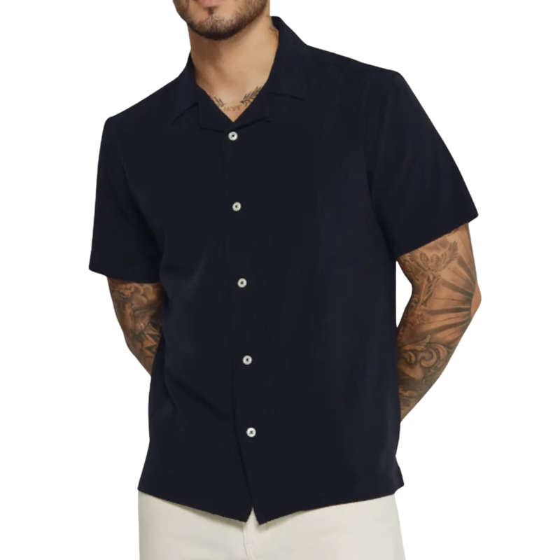 7DIAMONDS VANCE CAMP SHIRT NAVY