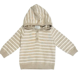 Viverano Stripe Hooded Sweater Knit Baby Pullover