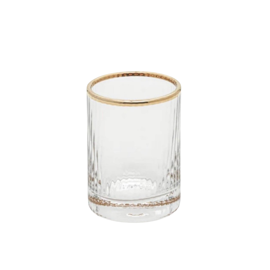 Optic Shot Glass w Gold Rim Set of 4