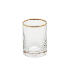 Optic Shot Glass w Gold Rim Set of 4