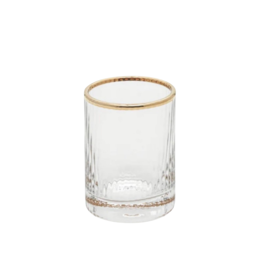 Optic Shot Glass w Gold Rim Set of 4