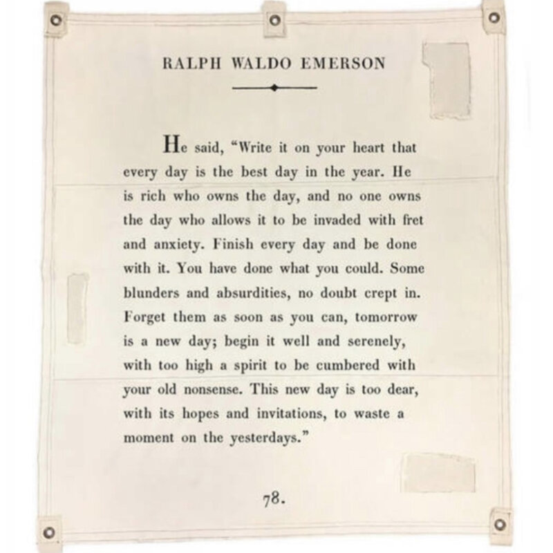 Sugarboo Canvas Wall Hanging - Ralph Waldo Emerson - 46” x 57