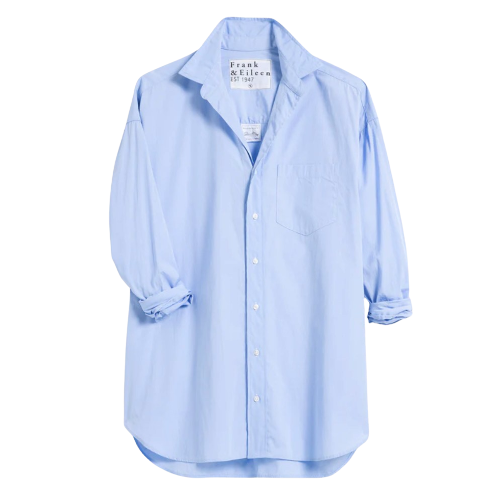 Frank & Eileen SHIRLEY Oversized Button-Up Shirt BLUE END ON END
