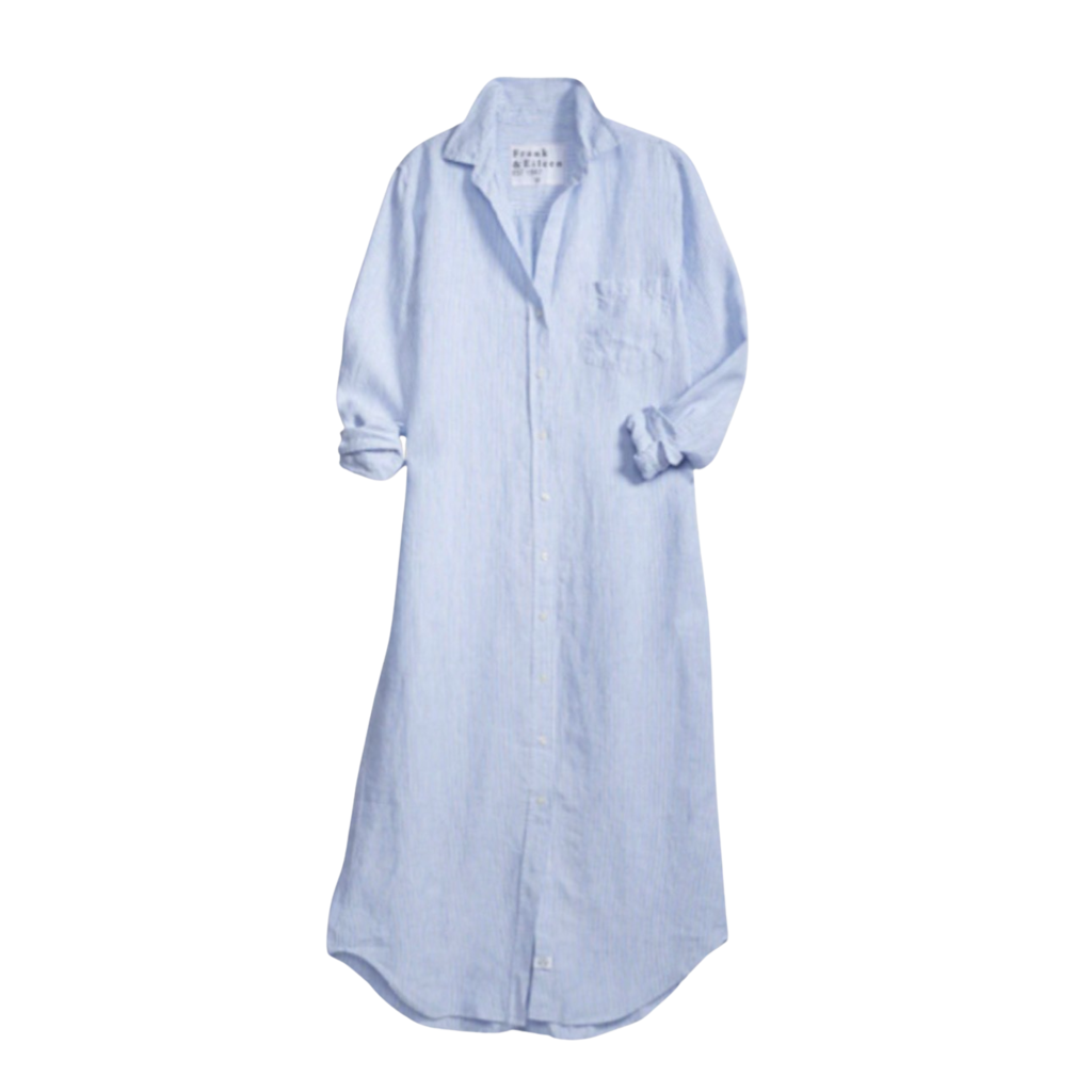 Frank & Eileen Rory Maxi Shirtdress BLUE AND WHITE STRIPE