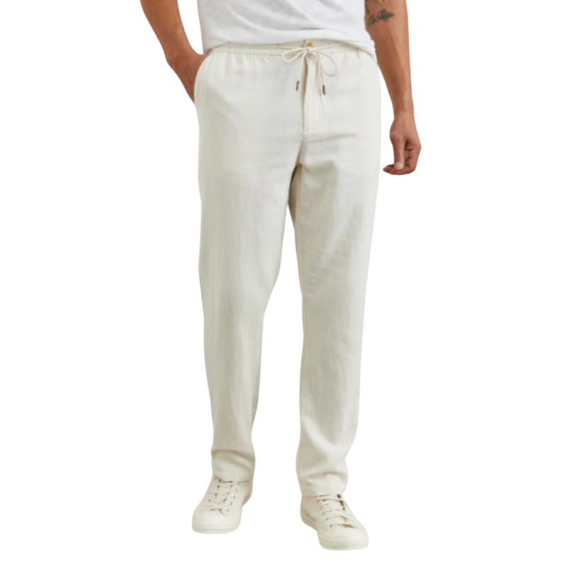 CALLUM COTTON LINEN PANT ECRU