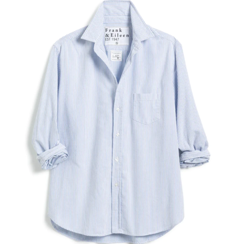 Frank & Eileen Eileen Relaxed Button Up Shirt Blue Stripe