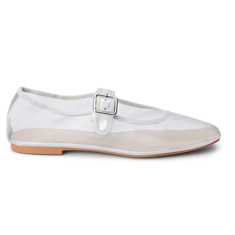 TRIBECA BALLET FLAT SILVER AS SIZED