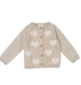 Viverano Hearts Jacquard Knit Baby Cardigan