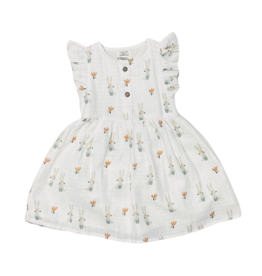 Viverano Bunny Ruffle & Button Flare Baby Dress+Bloomer