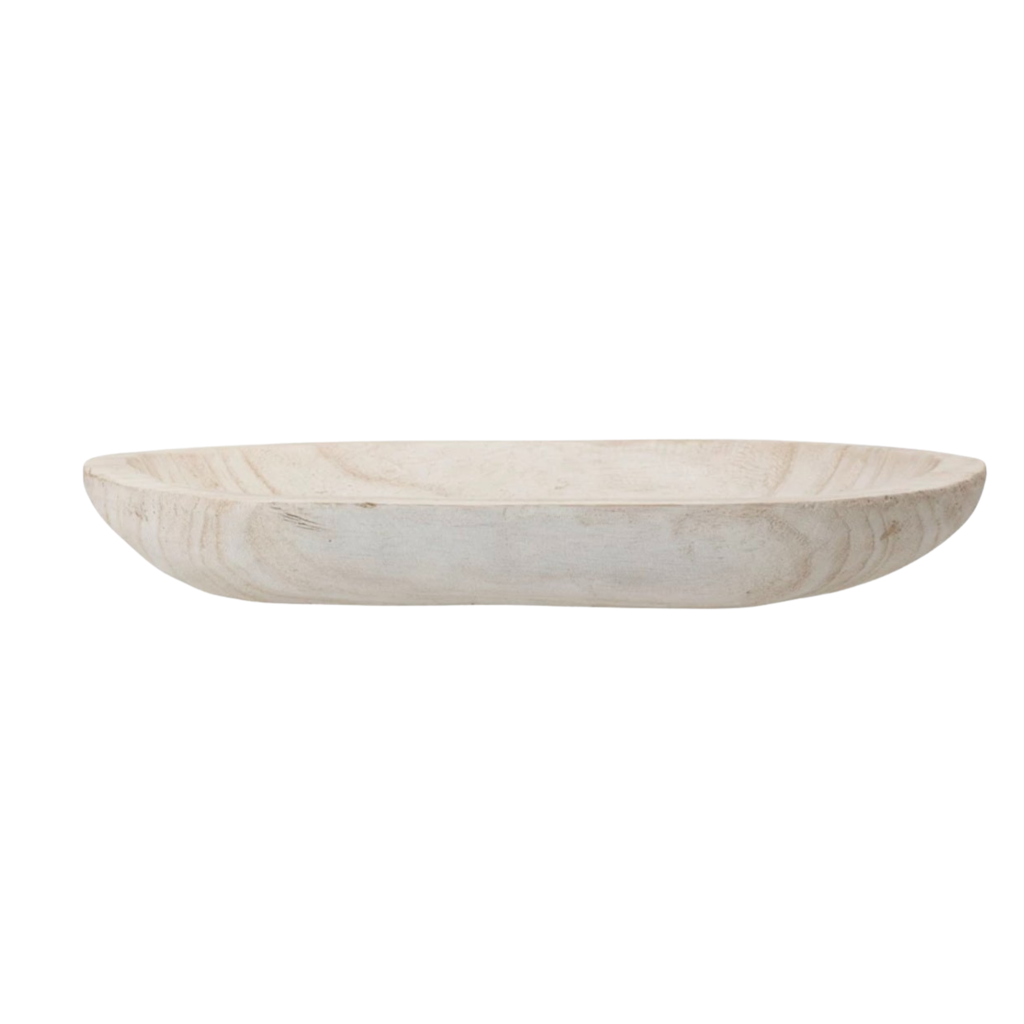 Hand-Carved Paulownia Wood Platter