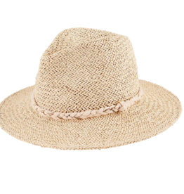 San Diego Hat Co WOVEN SHIMMER FEDORA W/ BRAIDED BAND