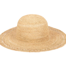 San Diego Hat Co ISLA CROCHET RAFFIA ROUND CROWN SUN HAT