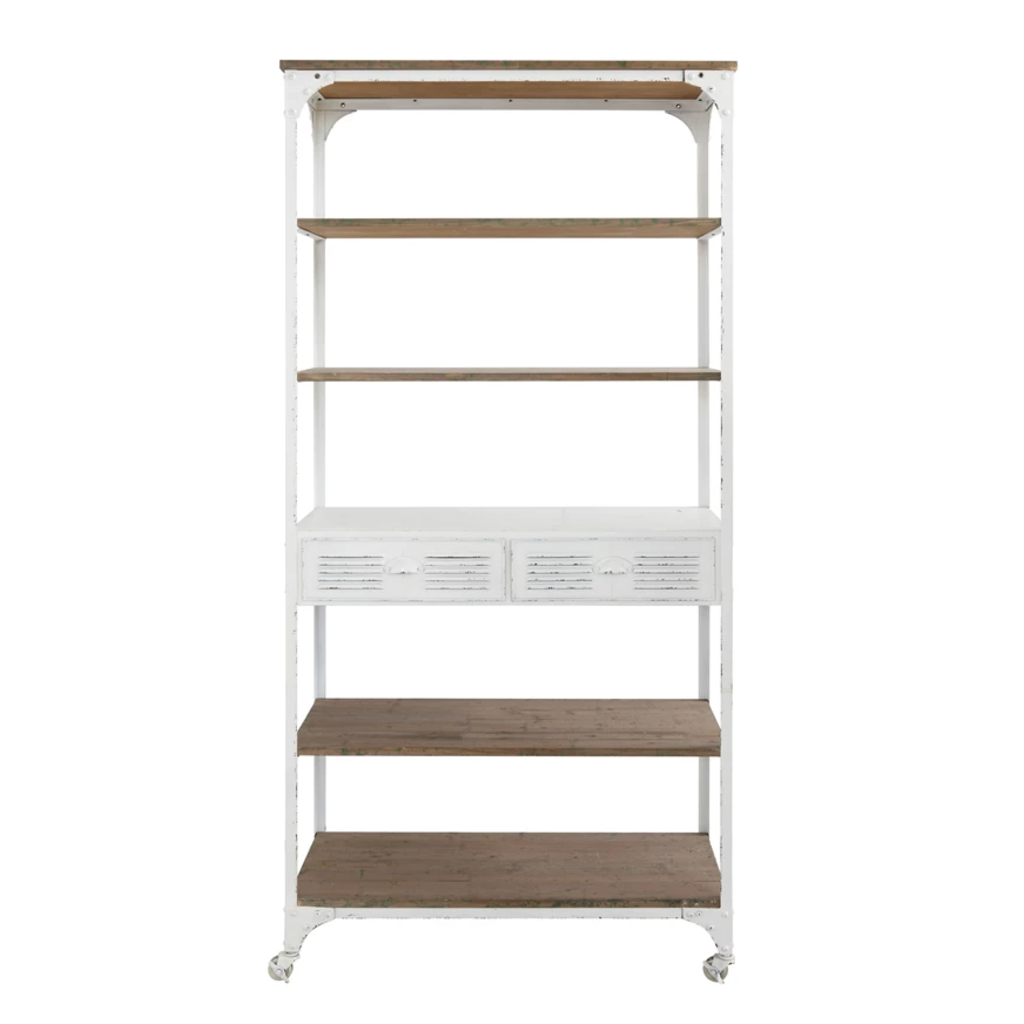 5-Tier Shelf with Drawers on Casters