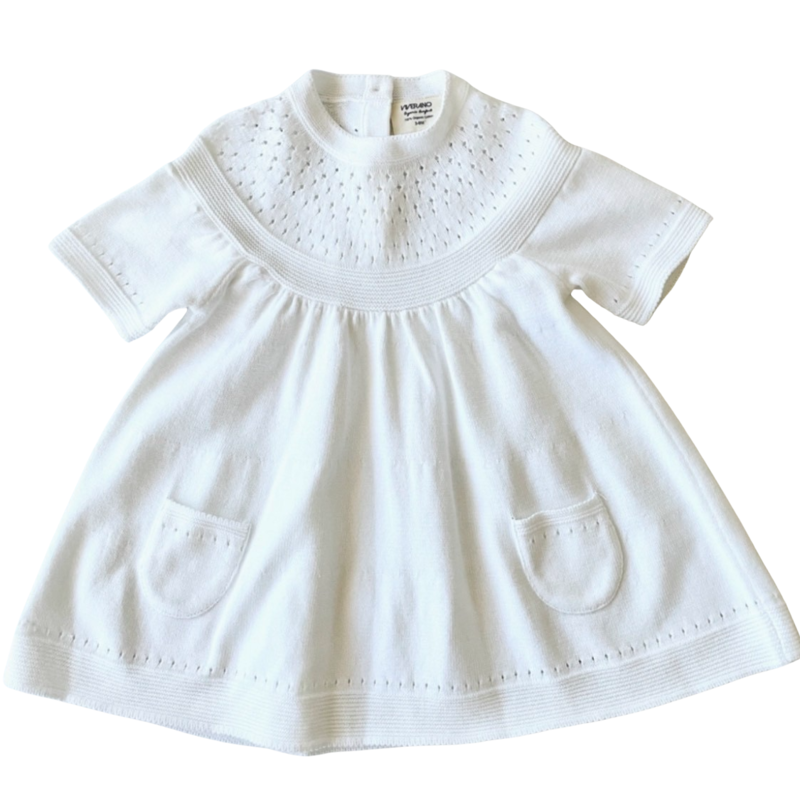 Viverano Pointelle Knit 2 Pocket Baby Dress