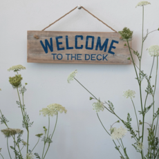 Jute Rope Hanger "Welcome To The Deck"