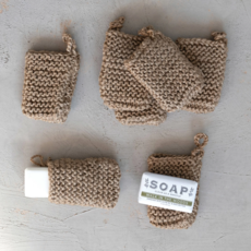 Jute Crocheted Body Scrubber/Soap Holder