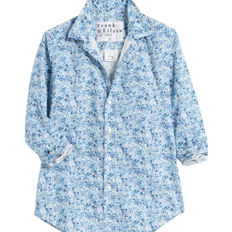 Frank & Eileen BARRY TAILORED BUTTON UP Blue Floral