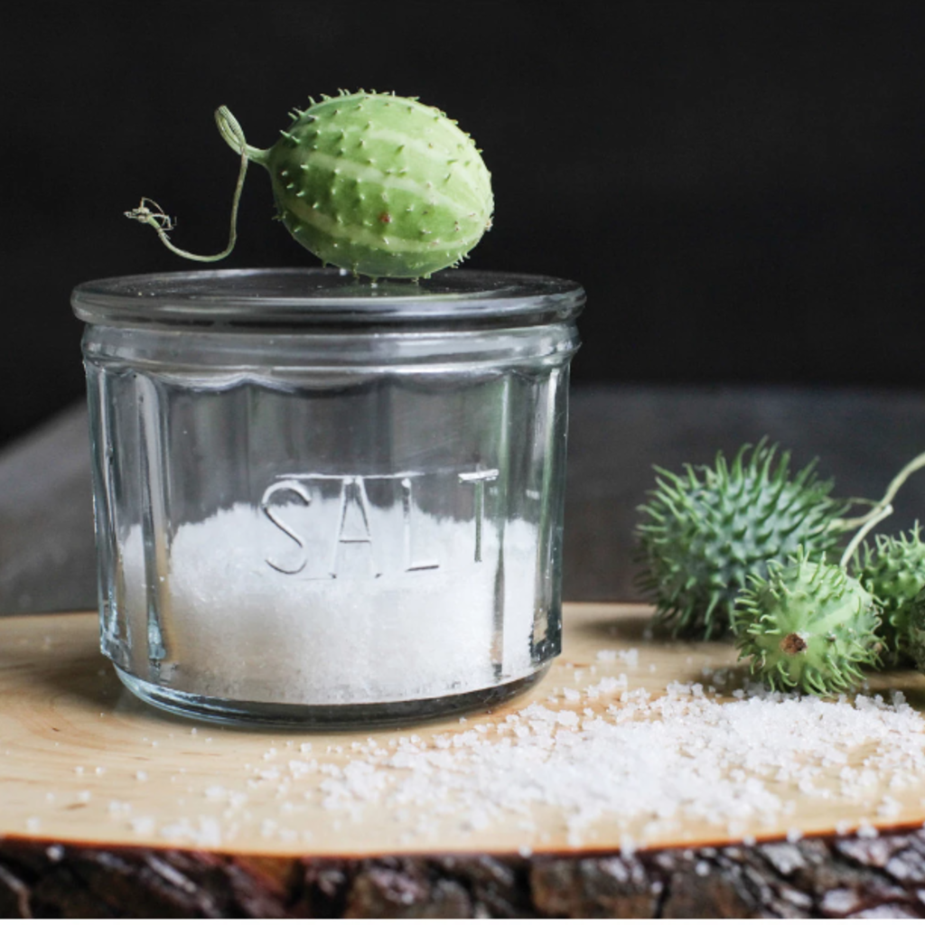 Round Pressed Glass Salt Cellar