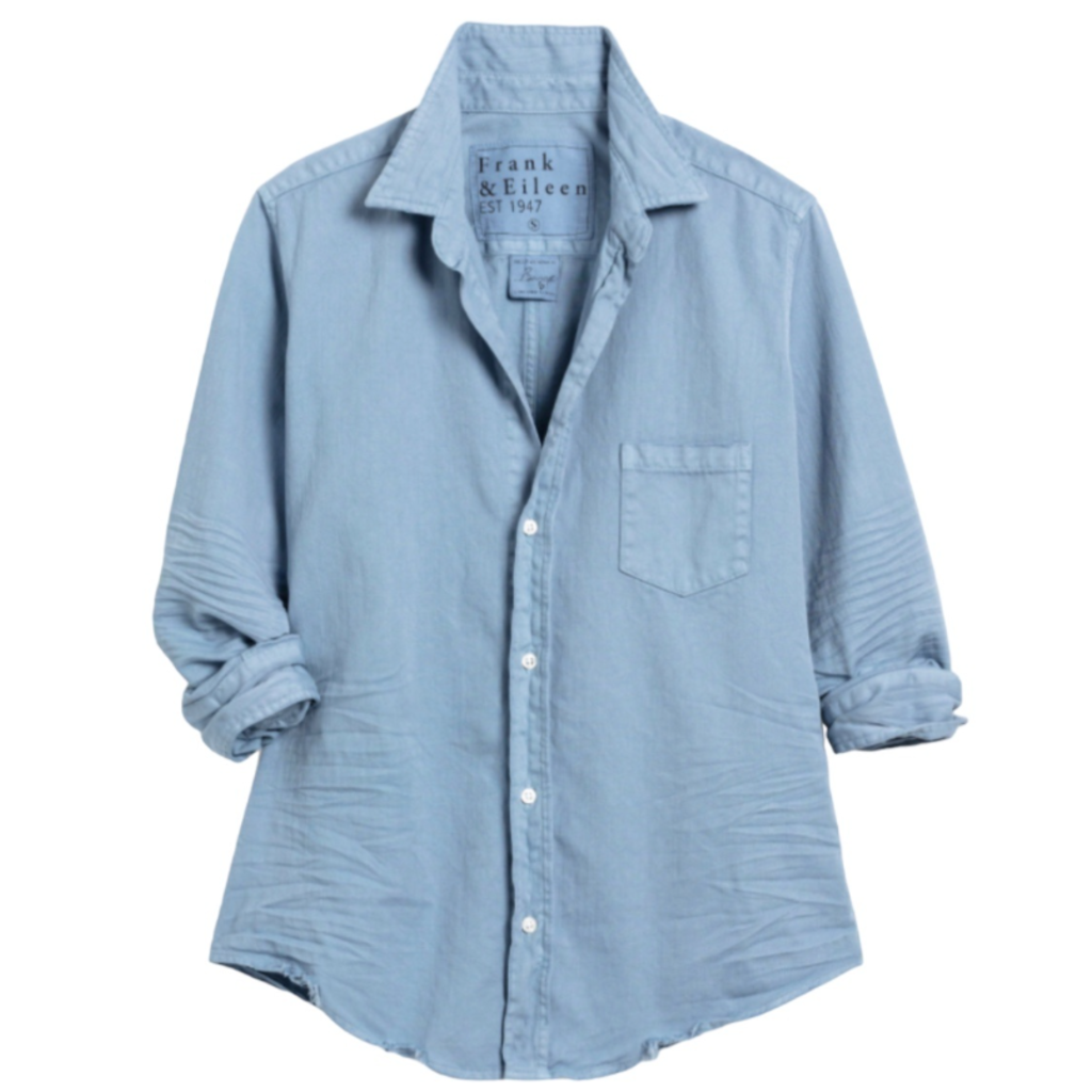 Frank & Eileen BARRY Tailored Button Up Shirt DUSTY BLUE