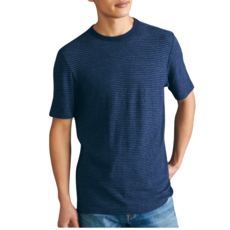 Faherty FOR HIM Vintage Chambray Tee Navy Cove Stripe