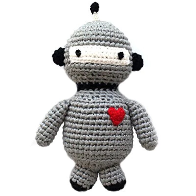 Cheengo Robot Hand Crocheted Rattle