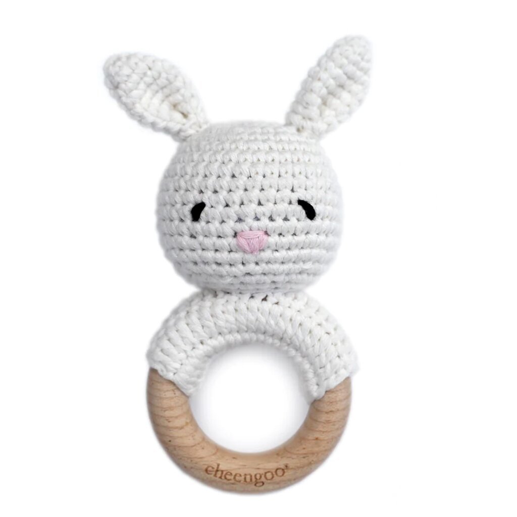 Cheengo Bunny Ring Hand Crocheted Rattle