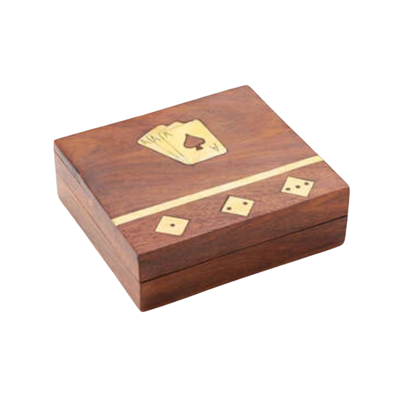 Matr Boomie Game Night Box (5 Dice, Playing Cards) - Handcrafted Wood