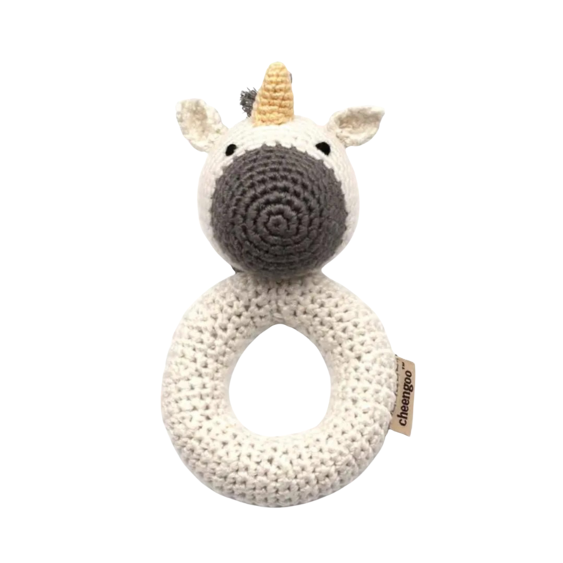 Cheengo Unicorn Ring Hand Crocheted Rattle