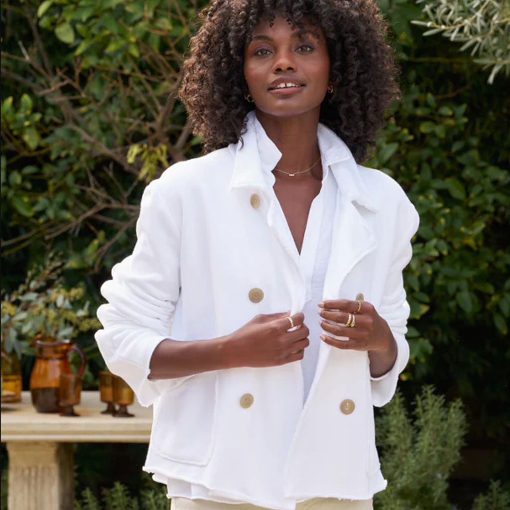 Frank & Eileen Mini Belfast Crop Peacoat White