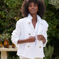 Frank & Eileen Mini Belfast Crop Peacoat White