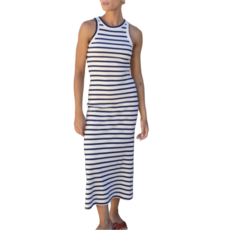 Emerson Fry Racerback Tank Dress Maxi Navy Stripe Rib