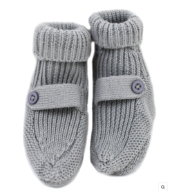Viverano Milan Baby Booties Shoes Sweater Knit Heather Grey